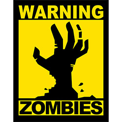 Placa Decorativa: Warning Zombies