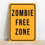 Placa Decorativa Zombie Free Zone