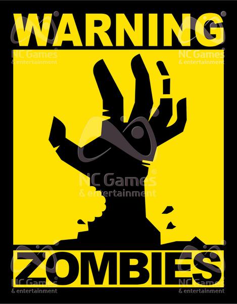 Placa Geek: Warning Zombies - LEGIAO NERD