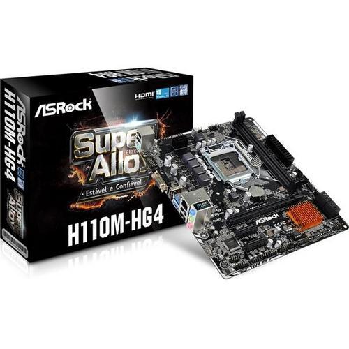 Placa-Mãe ASRock P/ Intel LGA 1151 MATX H110M-HG4 2xDDR4