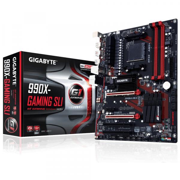 Placa Mãe Gigabyte GA-990X-GAMING SLI ATX, AMD Am3+, Chipset 990FX / SB950, DDR3 32GB, PCIe 2.0