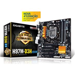 Placa Mãe Lga 1150 Intel Serie 9 Gigabyte Ga-H97M-D3H Matx Ddr3 1600Mhz Chipset H97 Raid Crossfire 4K Hdmi
