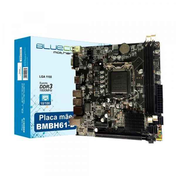 Placa Mãe Micro ATX Bluecase BMBH61-D LGA 1155 Intel H61 DDR3 Até 16GB HDMI / VGA