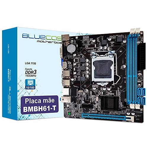 Placa Mãe Micro ATX Bluecase BMBH61-T LGA 1155 Intel H61 DDR3 Até 16GB HDMI/VGA
