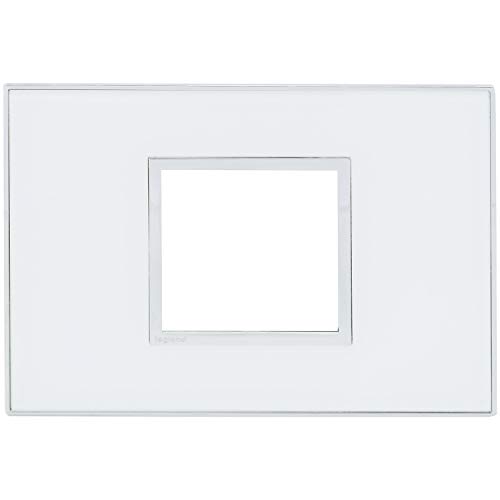 Placa para 2 Postos Arteor Mirror White 4x2