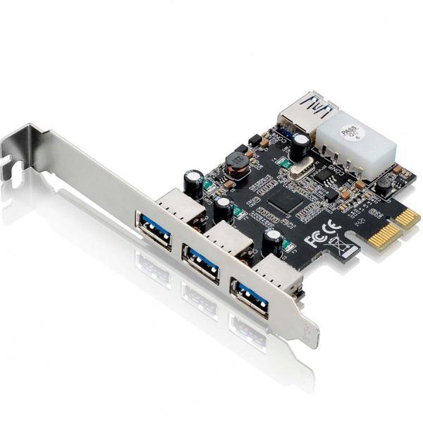 Placa PCI Express USB 3.0 com 3 Portas Frontais + 1 Porta Traseira Multilaser - GA130