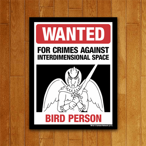 Placa Decorativa Wanted Bird Person