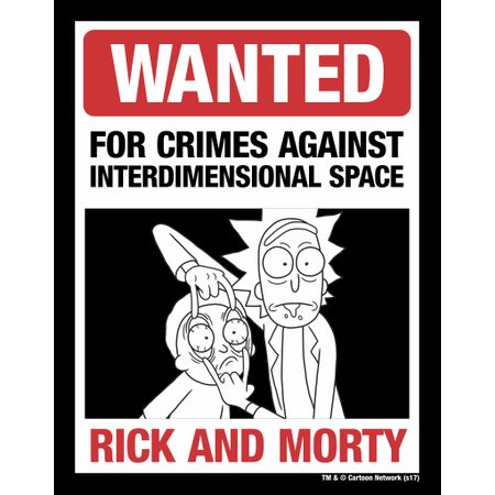 Placa Wanted Rick And Morty