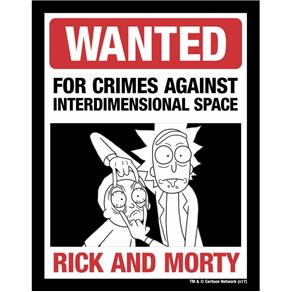 Placa Wanted Rick And Morty