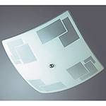 Plafon 31514 Quadrado (25x25x8cm) Alumínio/Vidro Cromado Vidro Geométrico - Pantoja&Carmona