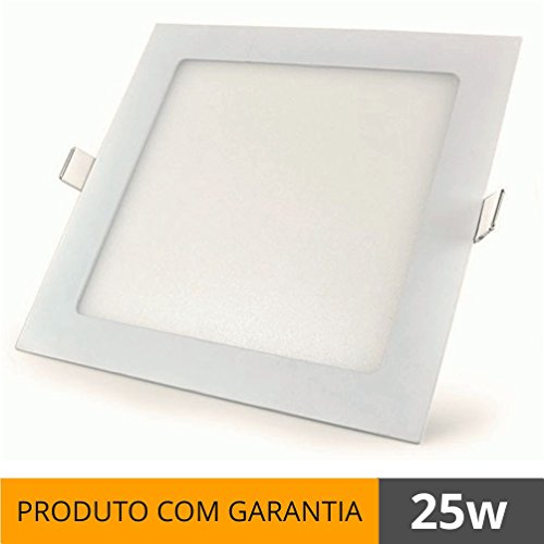 Plafon 25W Luminária Embutir LED Painel QUADRADO Slim Branco Frio 6500K