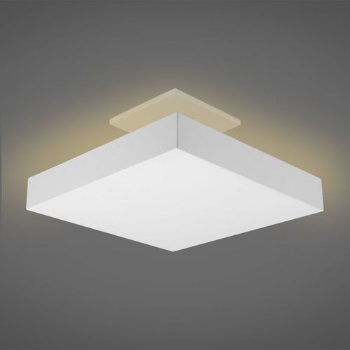 Plafon de Luz Indireta Sobrepor 35x35cm para 4 Lâmpadas E27 Branco