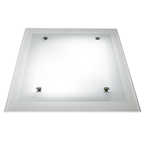 Plafon de Sobrepor Quadrado Vidro Branco 30X30 para 2 Lampadas