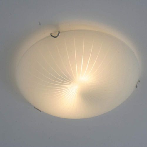 Plafon de Vidro 7cmx40cm Bella Iluminação - Caixa com 5 Unidade - Branco/Transparente