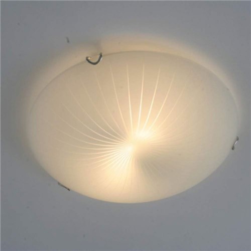 Plafon de Vidro 7cmx40cm Bella Iluminação - Caixa com 5 Unidade - Branco/transparente