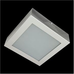 Plafon Evolution Aluminio e Vidro PEQ 063 Escovado Branco Pantoja & Carmona - Bivolt - Bivolt