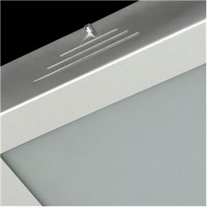 Plafon Evolution Aluminio e Vidro PEQ 061 Escovado Branco Pantoja & Carmona - Bivolt - Bivolt
