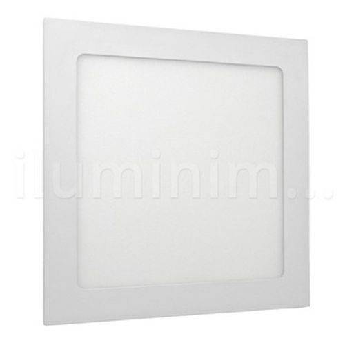 Plafon Led Luminaria Embutir 18w Slim Quadrado Branco Quente