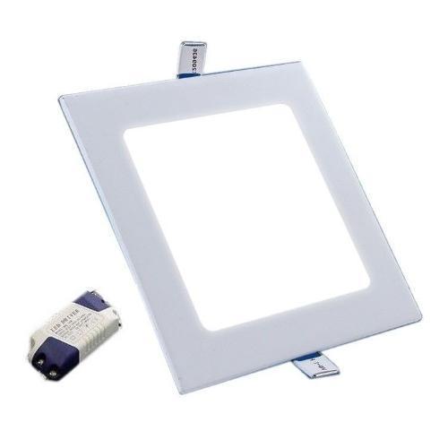 Plafon Led Luminaria Embutir 18w Slim Quadrado Branco Quente