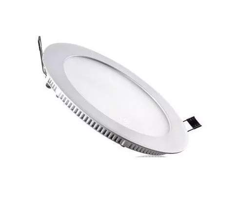 Plafon LED Painel Embutir Redondo Slim 12w 6000k Branco Frio