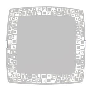 Plafon Sobrepor Attena Quadrado Pequeno 21cm Mosaico em Vidro – Branco