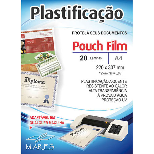 Plastico para Plastificacao Pouch Film A4 220X307 (0,05) Conj/20 Mares