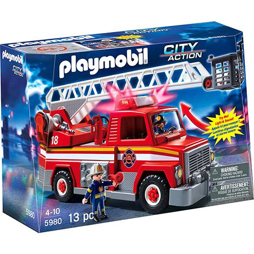 Playmobil - Caminhão de Bombeiro com Escada - Sunny Brinquedos