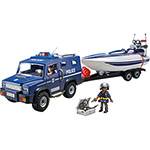 Tamanhos, Medidas e Dimensões do produto Playmobil Caminhão Policial com Lancha - Sunny Brinquedos