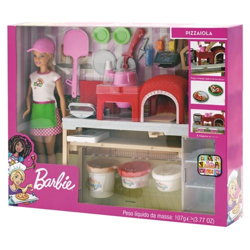Playset com Boneca Barbie Pizzaiola Mattel