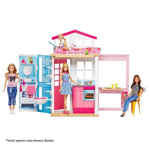 Playset e Boneca Barbie - Barbie - Barbie Real e Sua Casa - Mattel