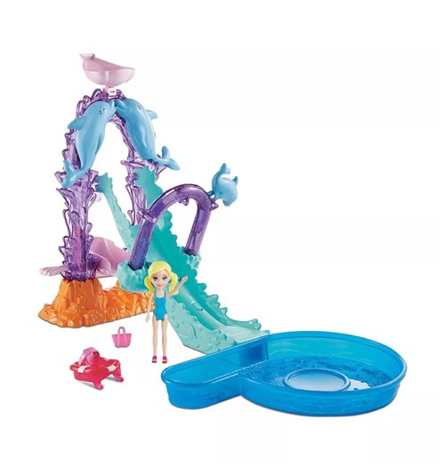 Playset e Mini Boneca Polly Pocket - Parque Aquático Golfinho - Mattel Mattel