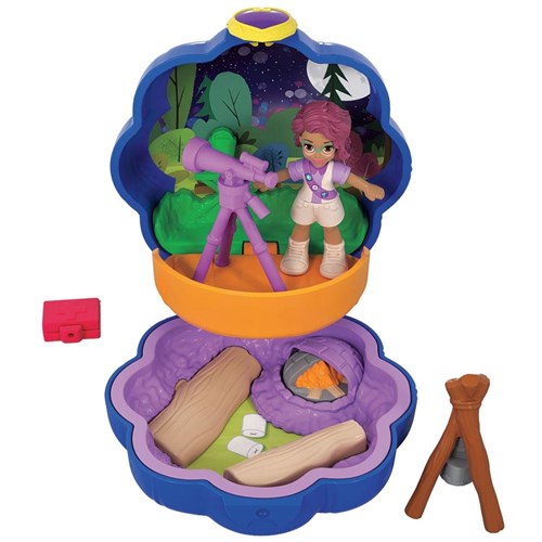 Playset Mini Boneca Polly Pocket Concha Acampamento - Mattel