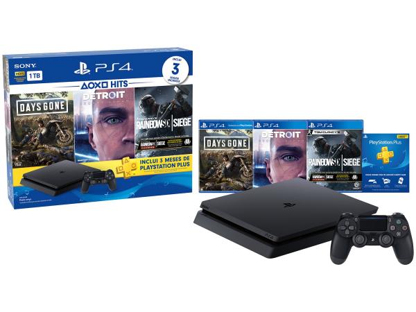 Tudo sobre 'Playstation 4 1TB 1 Controle Sony com 3 Jogos - Headset PS Plus 3 Meses'