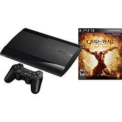 PlayStation 3 Slim 250GB + Game God Of War Ascension + Controle Dual Shock 3 Preto Sem Fio - Produto Oficial Sony