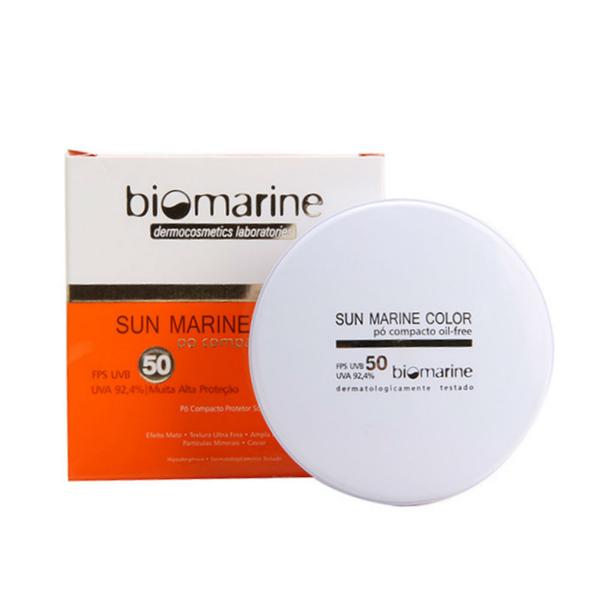 Pó Compacto Biomarine Oil Free Sun Marine FPS 50 Bege 12g