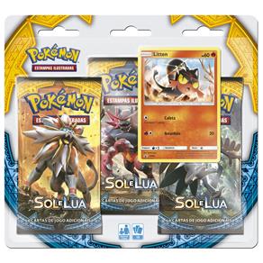 Pokemon Blister Triple Pack Sol e Lua Litten com 3 Boosters + Carta Extra Copag 97433