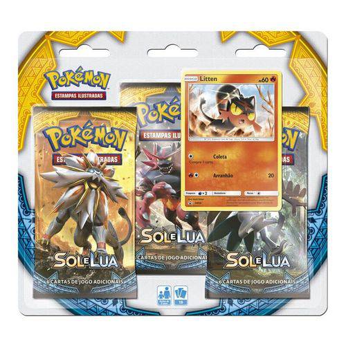 Tudo sobre 'Pokémon Tcg: Triple Pack Sm1 Sol e Lua - Litten'