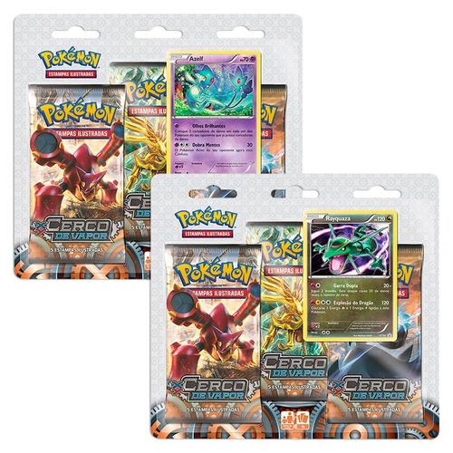 Tudo sobre 'Pokémon Tcg: 2 Triple Pack Xy11 Cerco de Vapor - Azelf e Rayquaza'