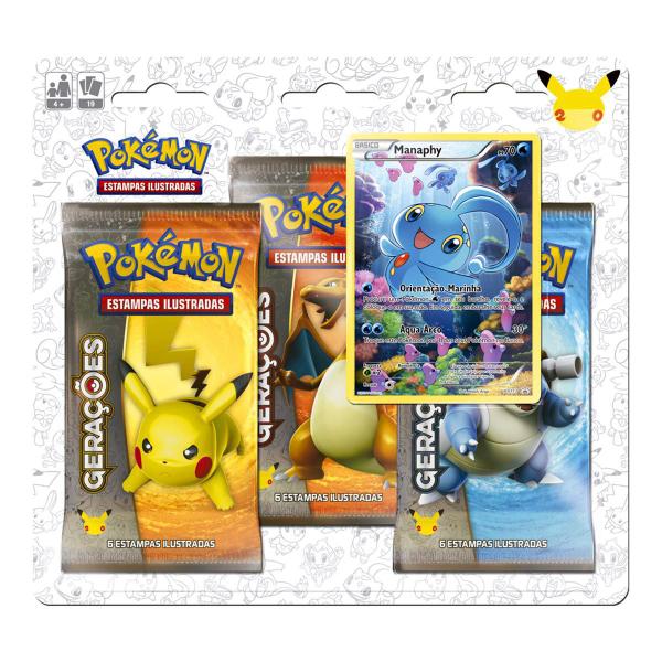 Pokémon Triple Pack Gerações Manaphy - Copag