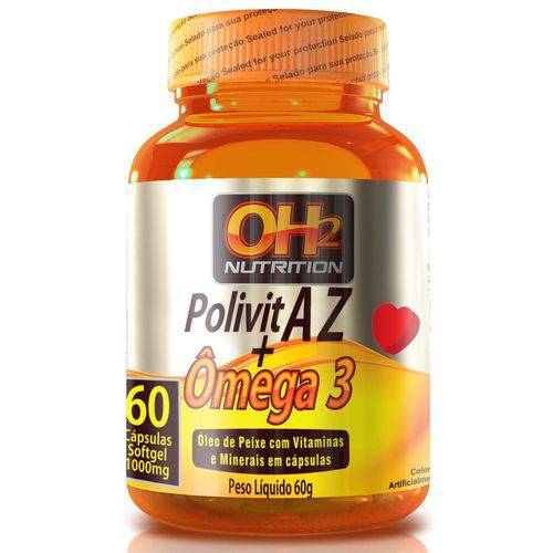 Tudo sobre 'Polivit AZ + Ômega 3 - 60 Cápsulas Softgel de 1000mg - OH2 Nutrition'