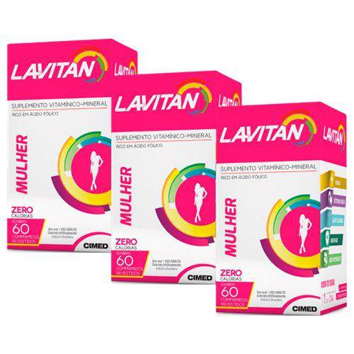 Polivitamínico Lavitan Mulher - 3 Un de 60 Comprimidos - Cimed