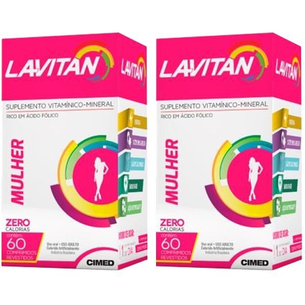 Polivitamínico Lavitan Mulher - 2 Unidades de 60 Comprimidos - Cimed