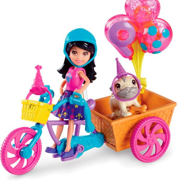 Polly Bicicleta Aniversário Pet - Mattel - Polly Pocket