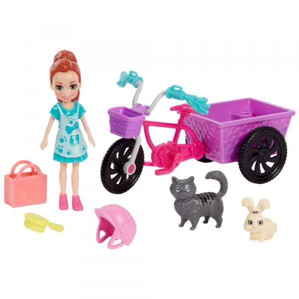 Polly Pocket - Bicicleta Aventura com Bichinho - Lila - Mattel