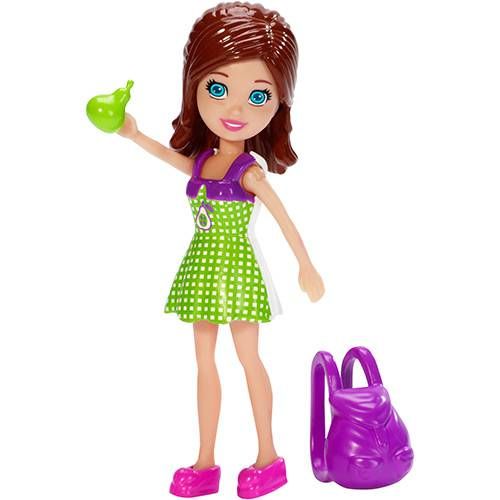 Polly Pocket Boneca Básica Lila Mochila Roxa - Mattel