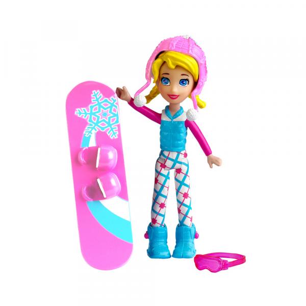 Polly Pocket Boneca com Acessórios Polly Snowboard - Mattel - Polly Pocket