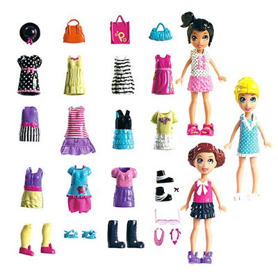 Polly Pocket Conjunto Amigas Lila/Polly/Crissy - Mattel - Polly Pocket