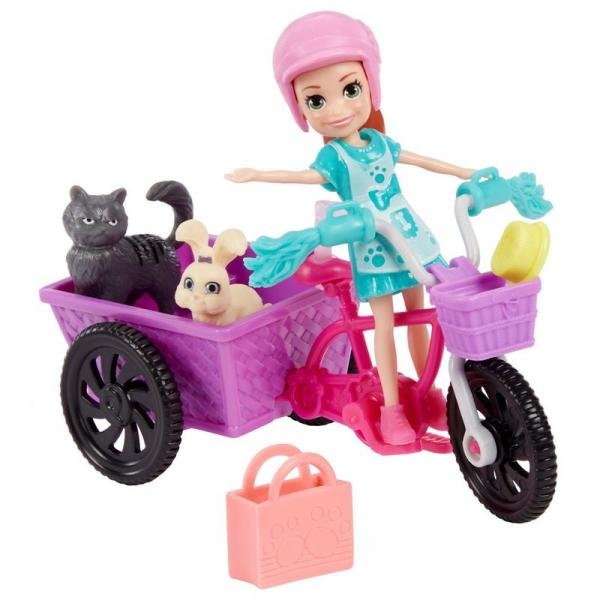 Polly Pocket Mattel Bicicleta Aventura com Bichinho