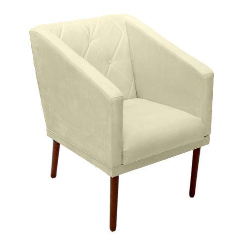Poltrona Cadeira Decorativa Alta Qualidade Lis - Bege