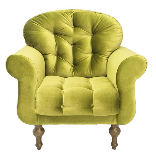 Poltrona Cadeira Dani para Recepção Sala Escritório Quarto Suede Amarelo - AM DECOR